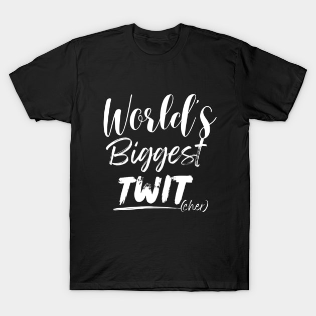 World's biggest Twitcher White Birdwatching T Shirt T-Shirt by Personal Touch